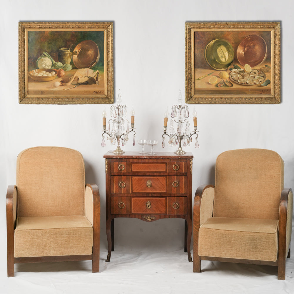 Antique elegant reclining armchairs