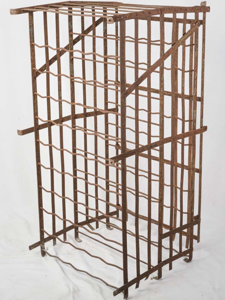 Mid-Century French Iron Wine Rack for 100 Bottles - 45¼"