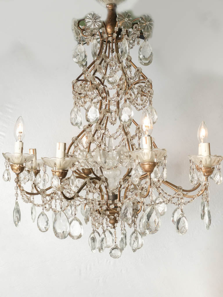 Antique Italian glass chandelier - vintage, elegant