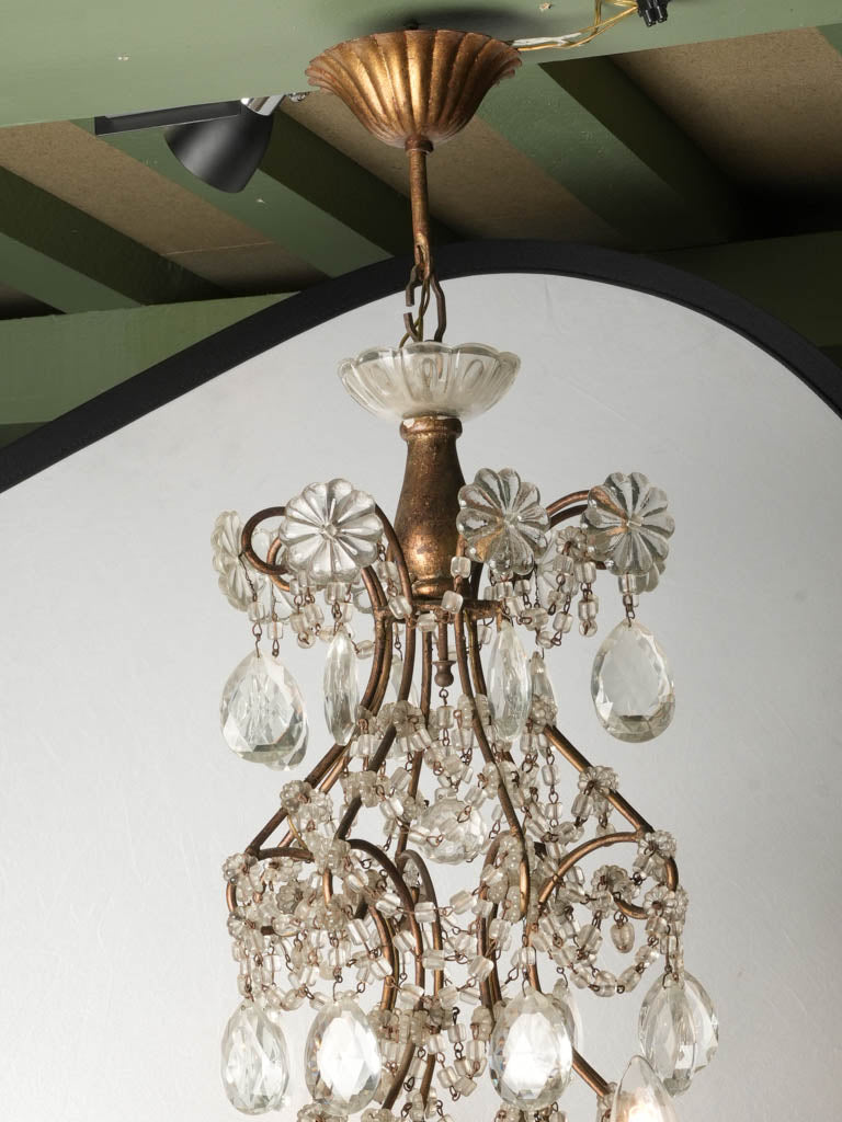 Vintage Italian glass lighting fixture - intricate, luxurious