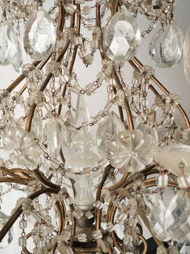 Italian glass and bronze chandelier - stylish, sophisticated