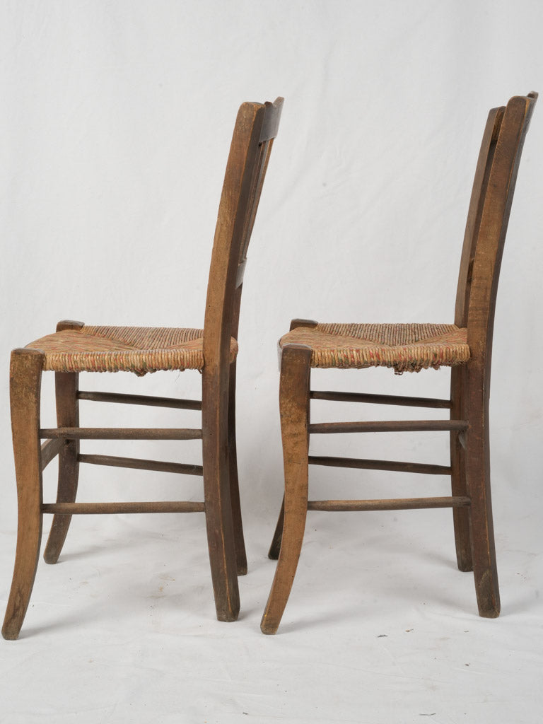 Handcrafted curved ladder-back chairs