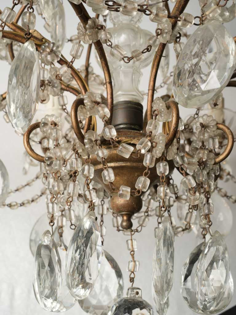 Elegant chandelier with glass teardrops - classic, lavish