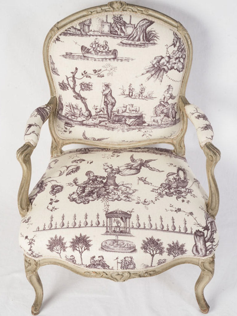 Timeworn painted surface armchair
