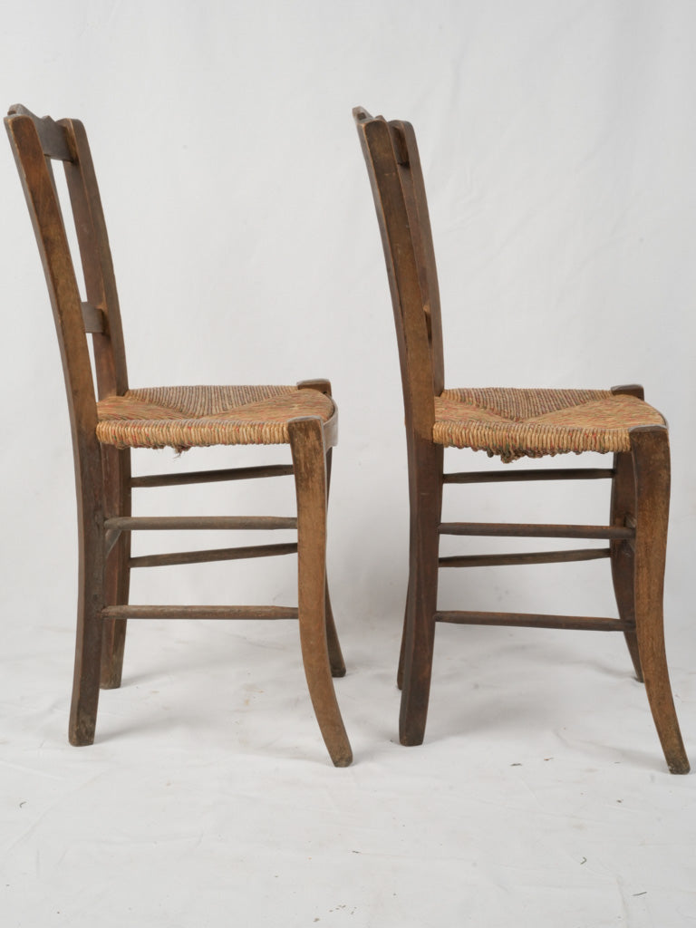 Warm patina farmhouse style chairs