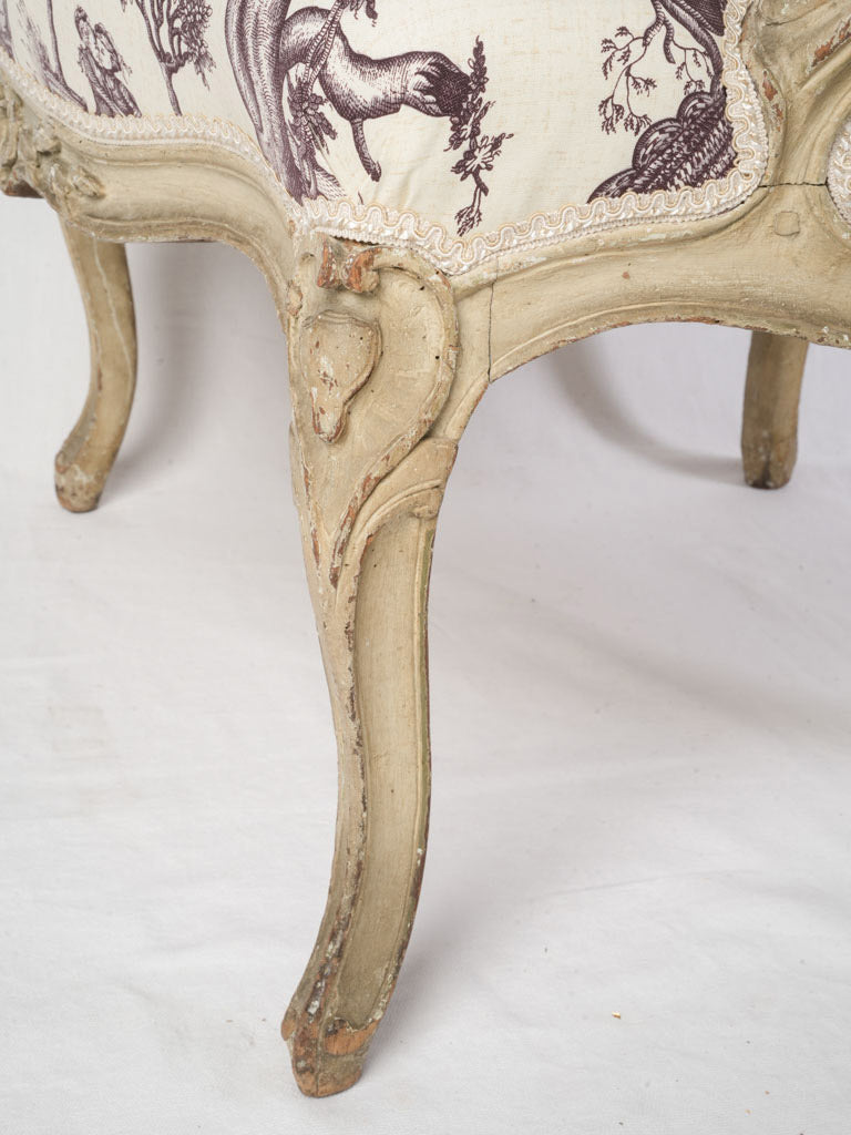 High-quality ivory cotton armchair