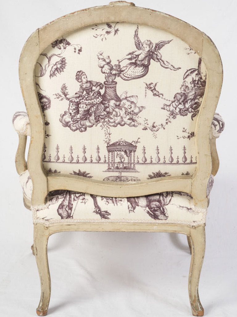 Soft cream finish armchair