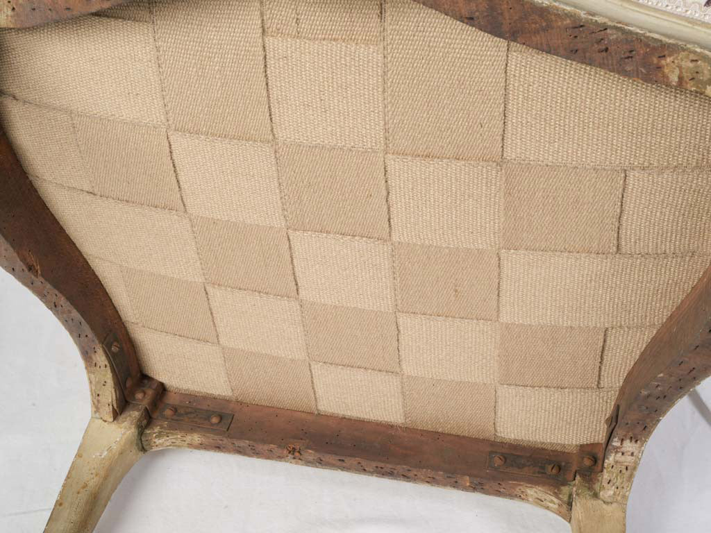 Vintage wormhole detail armchair