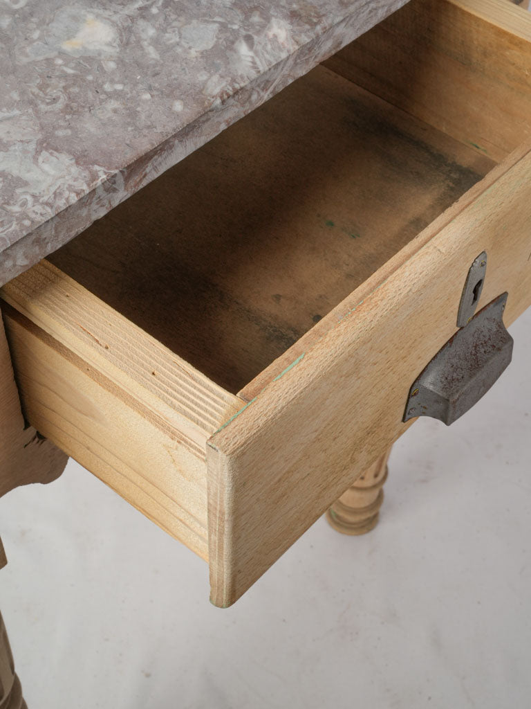 Rosy marble-top console piece