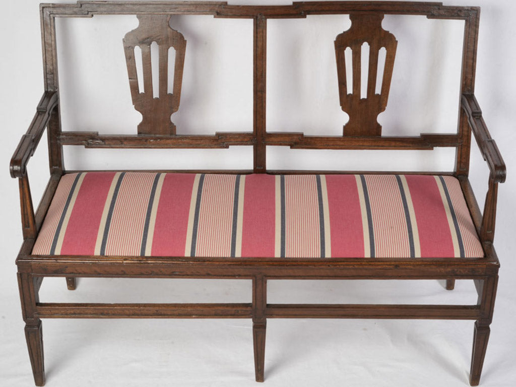 Elegant vintage walnut settee