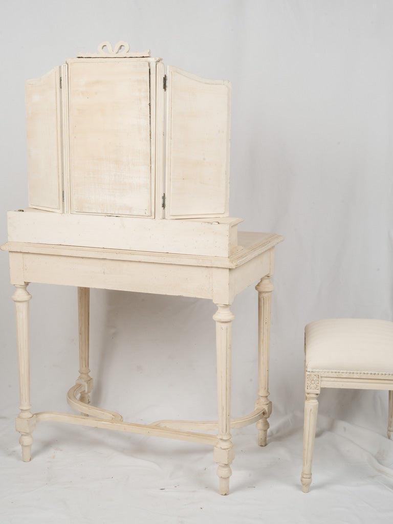 Feminine delicate carved vanity