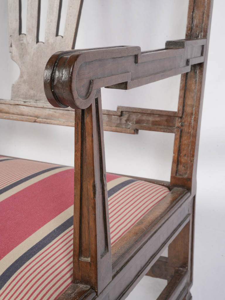 Solid-crafted walnut settee