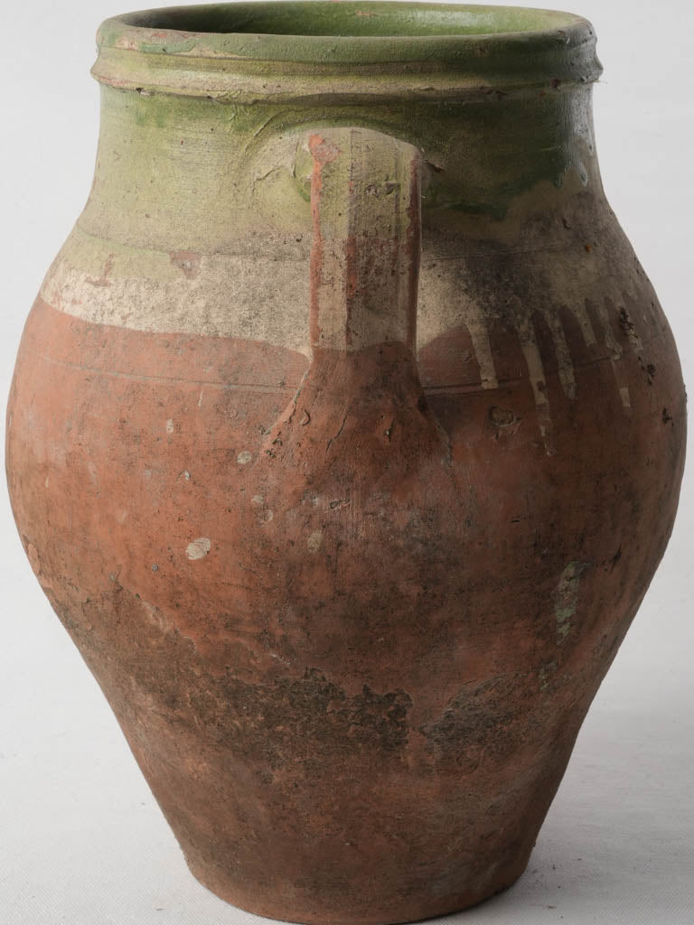 Early 20th-Century Spanish Pottery Jar W/ Green Glaze - 14¼"