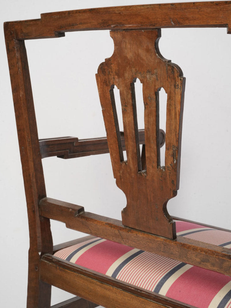 Subtle aged walnut settee