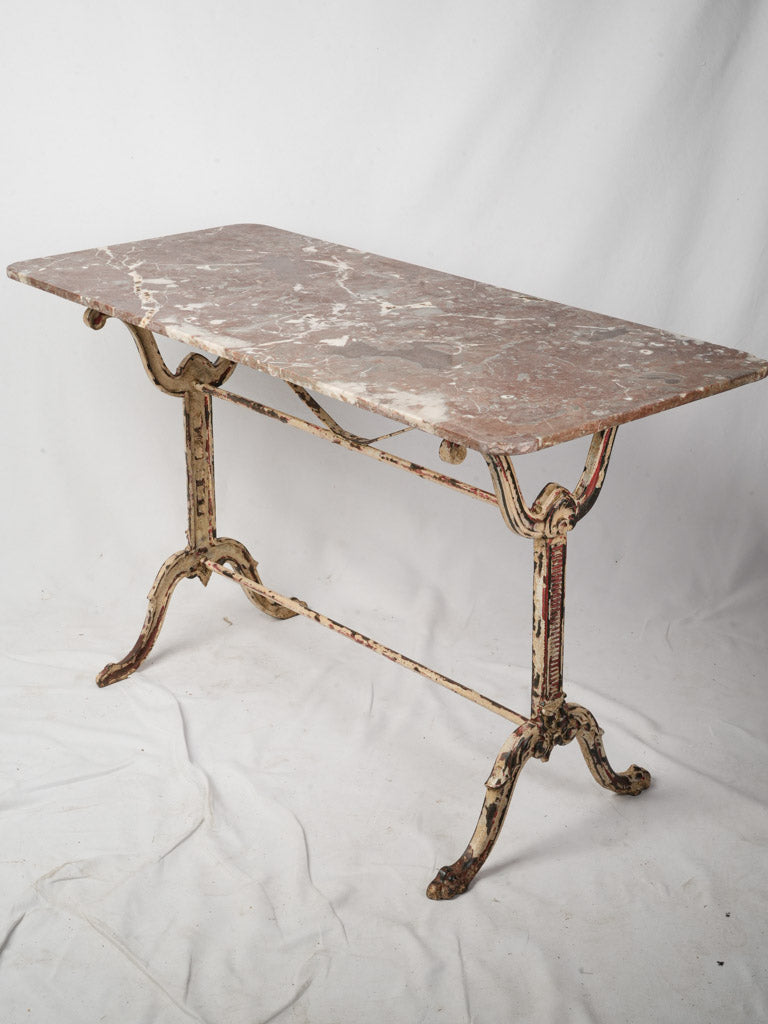 French bistro table with iron legs