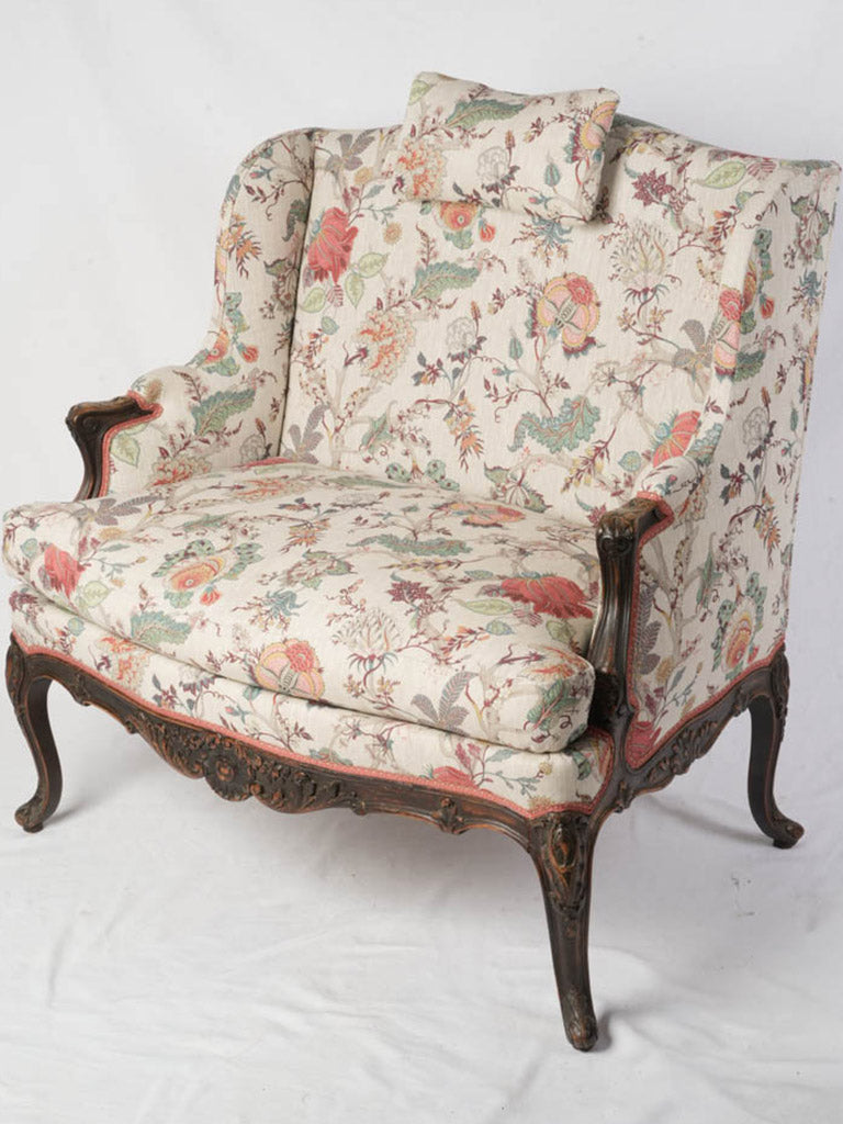 Exceptional 18th Century Walnut Marquise Armchair - Fully Reupholstered in a Beautiful Provençal Fabric - 40¼"