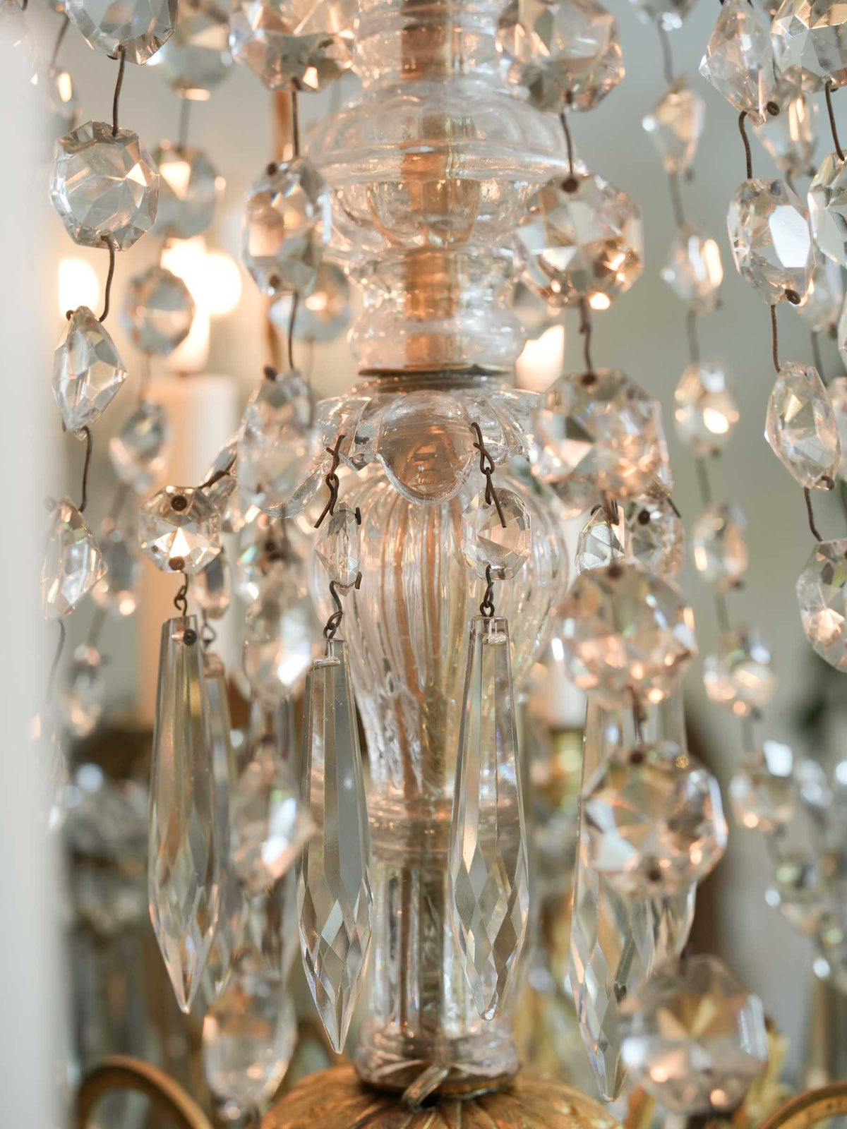 Lavish 19th-Century French Gilt-Bronze and Crystal Twelve-Light Chandelier - 31½" x 19¾"