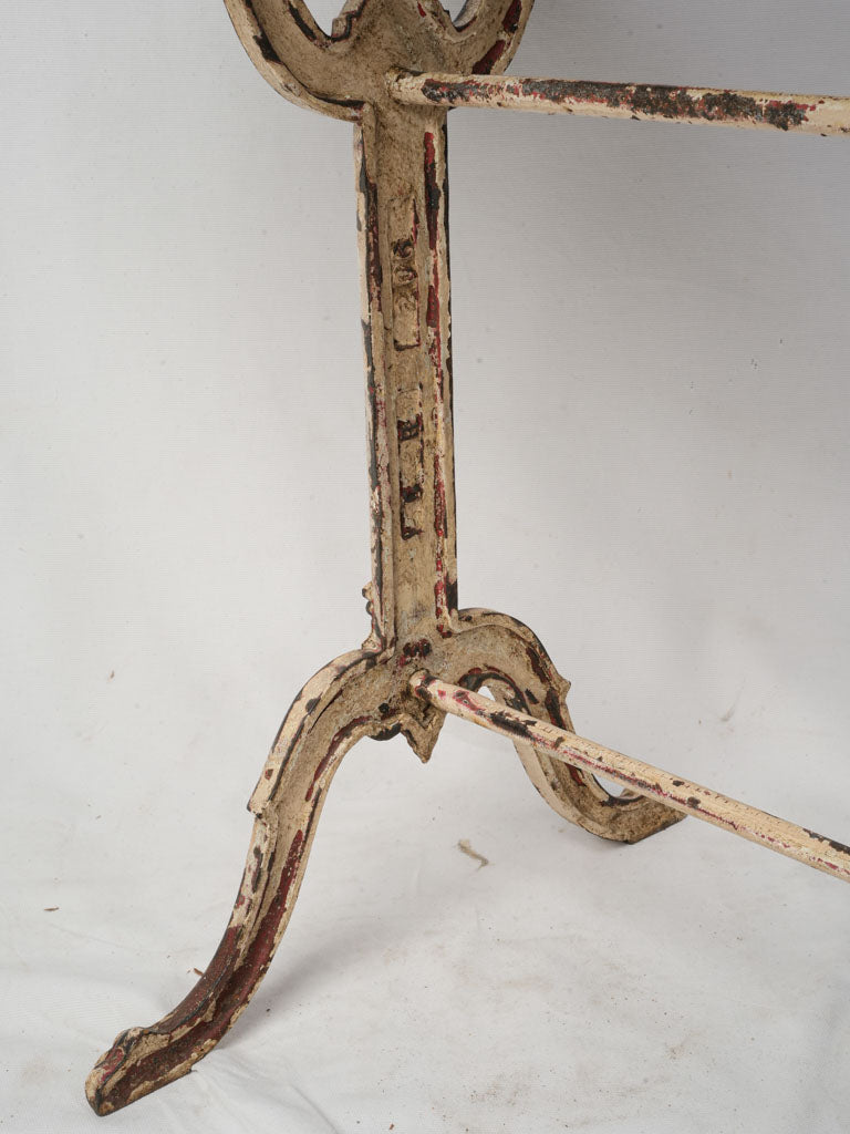 Red patina cast iron table