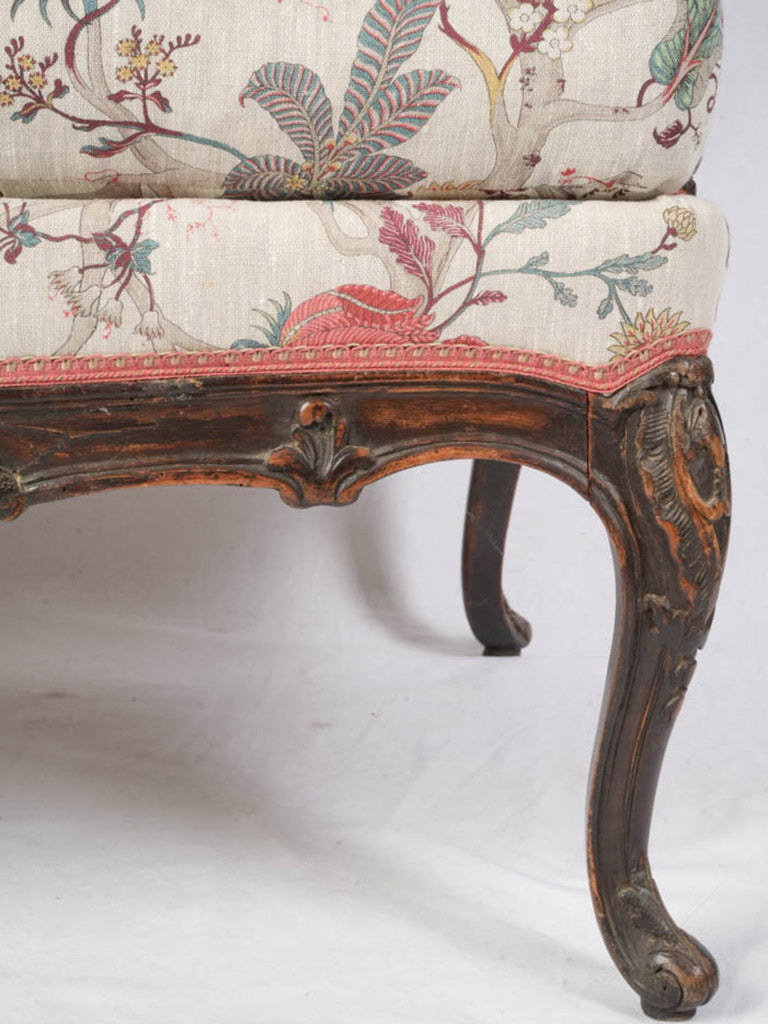 Exceptional 18th Century Walnut Marquise Armchair - Fully Reupholstered in a Beautiful Provençal Fabric - 40¼"