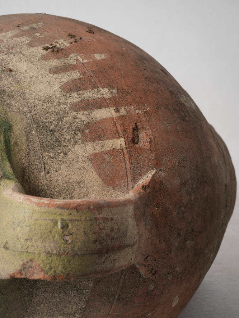 Early 20th-Century Spanish Pottery Jar W/ Green Glaze - 14¼"