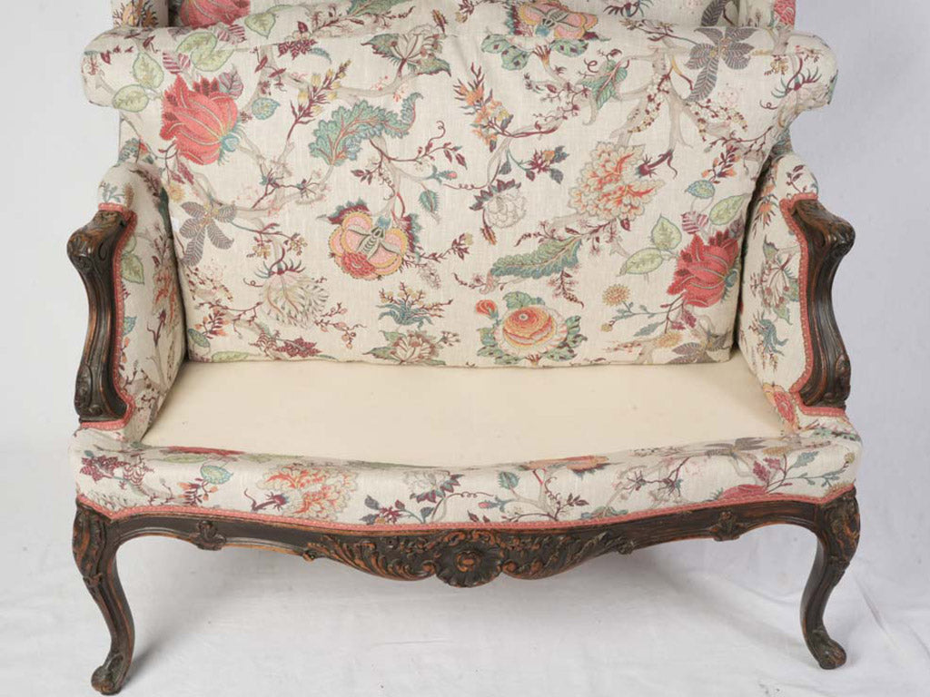 Exceptional 18th Century Walnut Marquise Armchair - Fully Reupholstered in a Beautiful Provençal Fabric - 40¼"