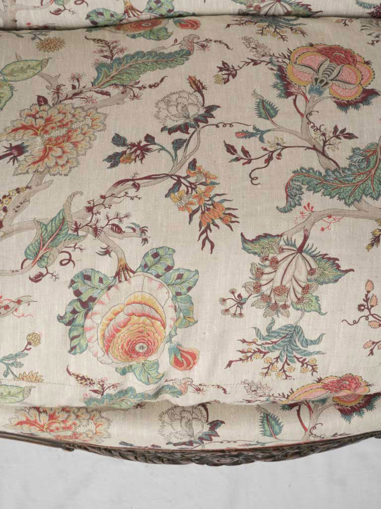 Exceptional 18th Century Walnut Marquise Armchair - Fully Reupholstered in a Beautiful Provençal Fabric - 40¼"