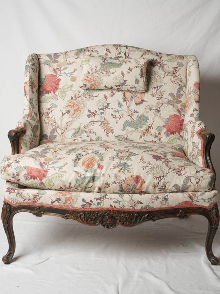 Exceptional 18th Century Walnut Marquise Armchair - Fully Reupholstered in a Beautiful Provençal Fabric - 40¼"