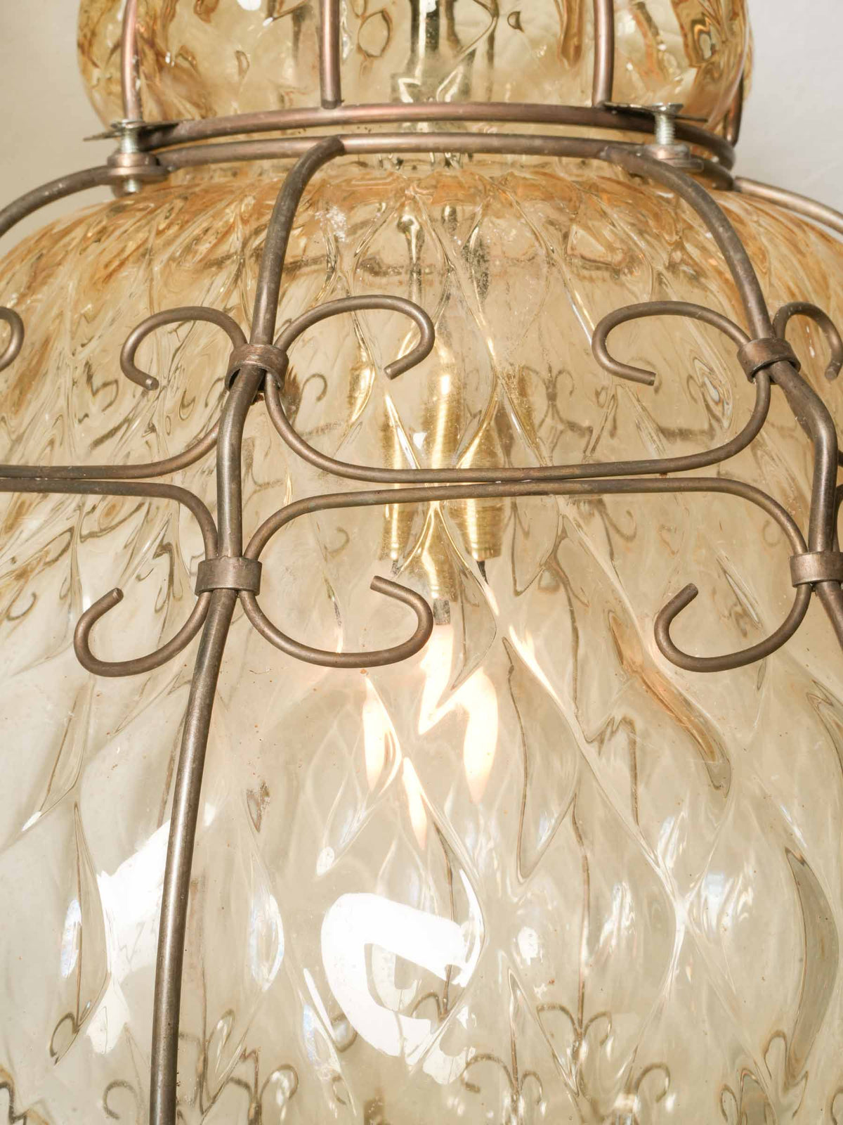 Vintage Italian Mouth-Blown Murano Glass Pendant Light - 19¾"