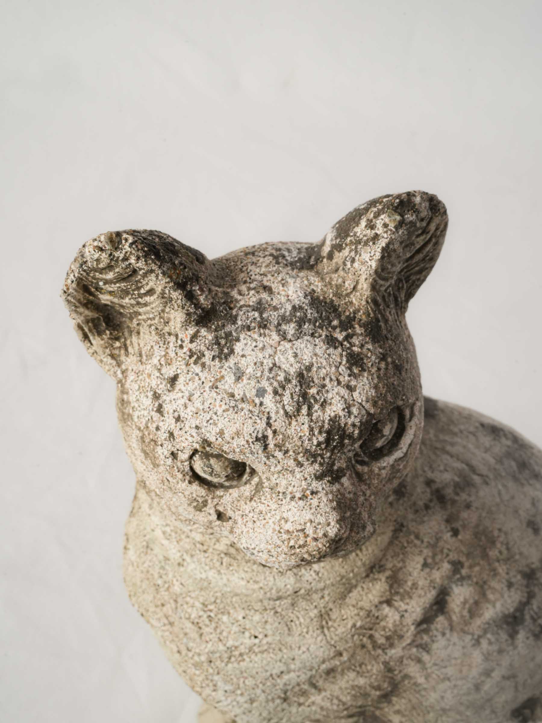 Suburban rustic cast concrete cat