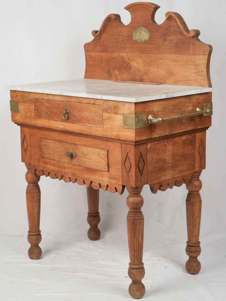 Antique wooden French butcher's table