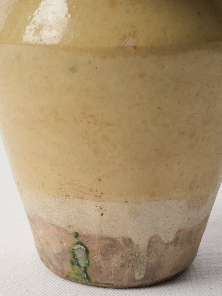 Antique Small Tapered Terracotta Pot W/ Ochre Glaze - 5½"