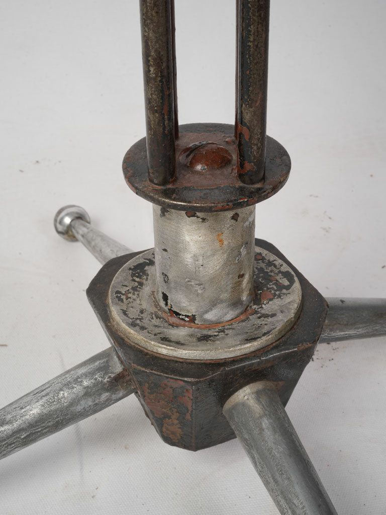 1950s Industrial Style Side Table w/ Beautiful Marble Top - 28¼"