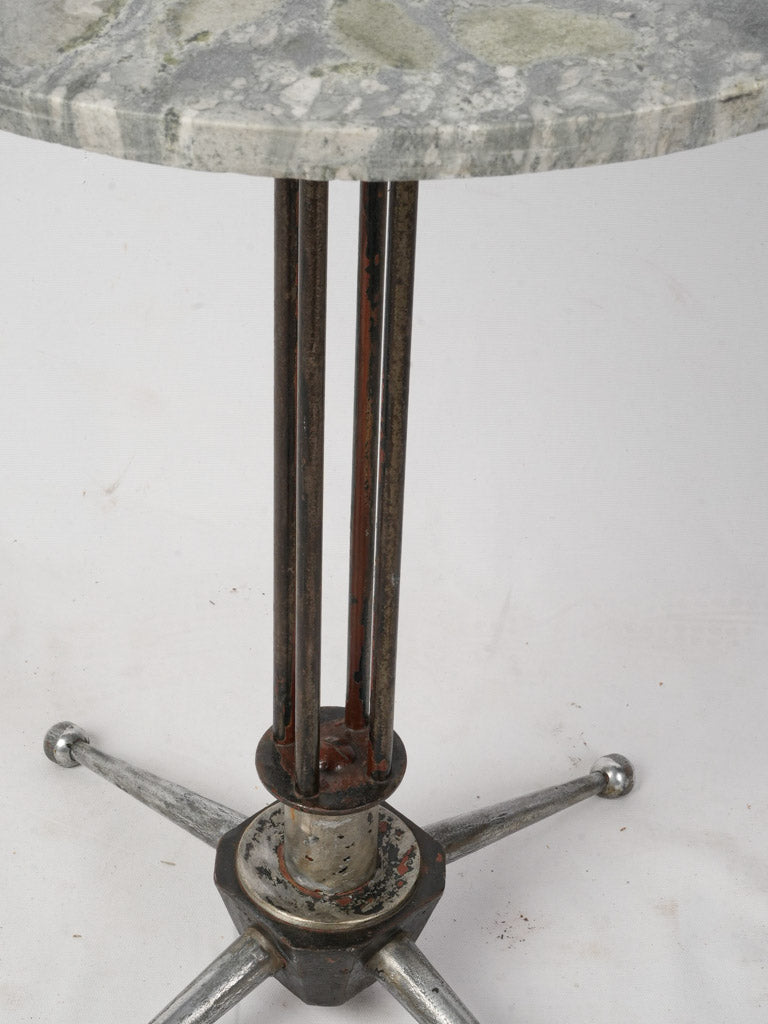 1950s Industrial Style Side Table w/ Beautiful Marble Top - 28¼"
