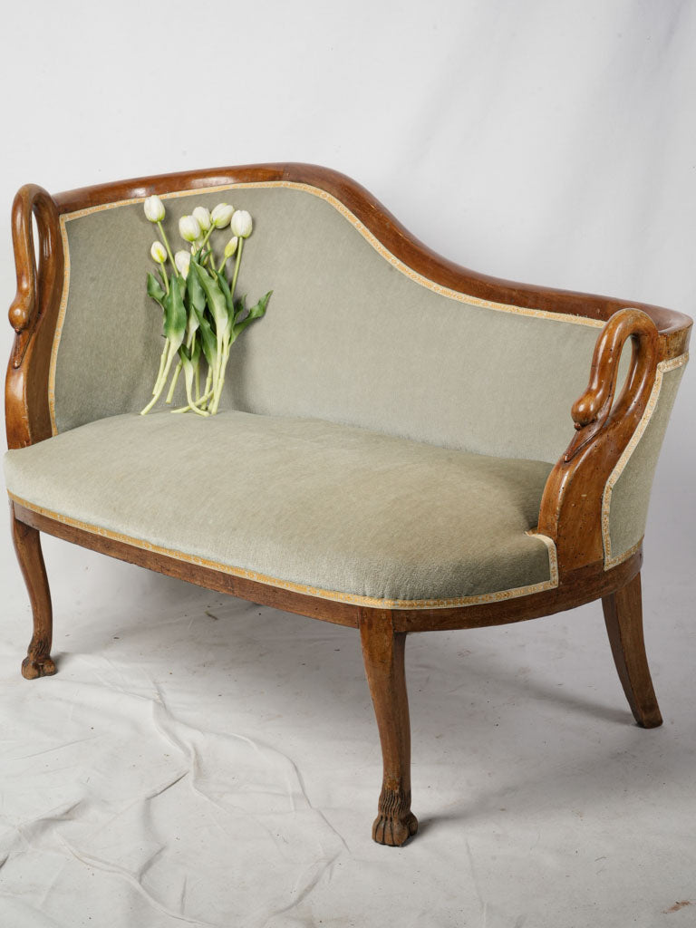 Asymmetrical neoclassical meridienne settee