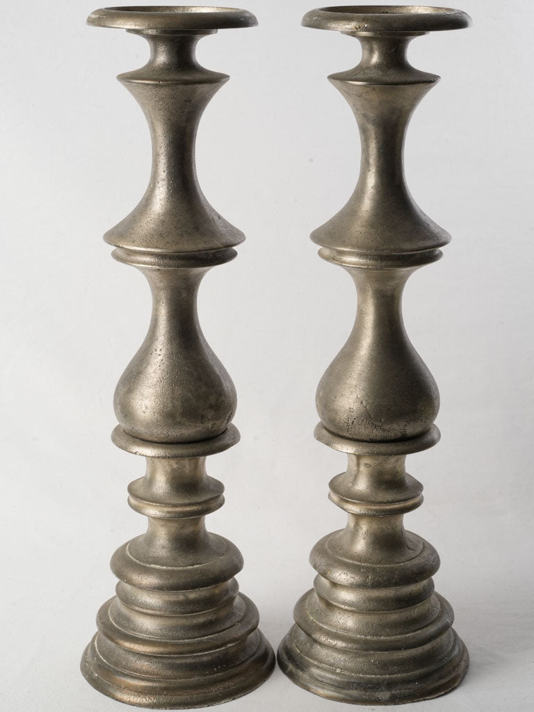 Sculptural Pair Of 19th-Century French Metal Candlesticks - 22½"