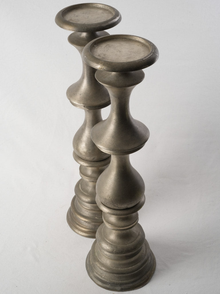 Sculptural Pair Of 19th-Century French Metal Candlesticks - 22½"