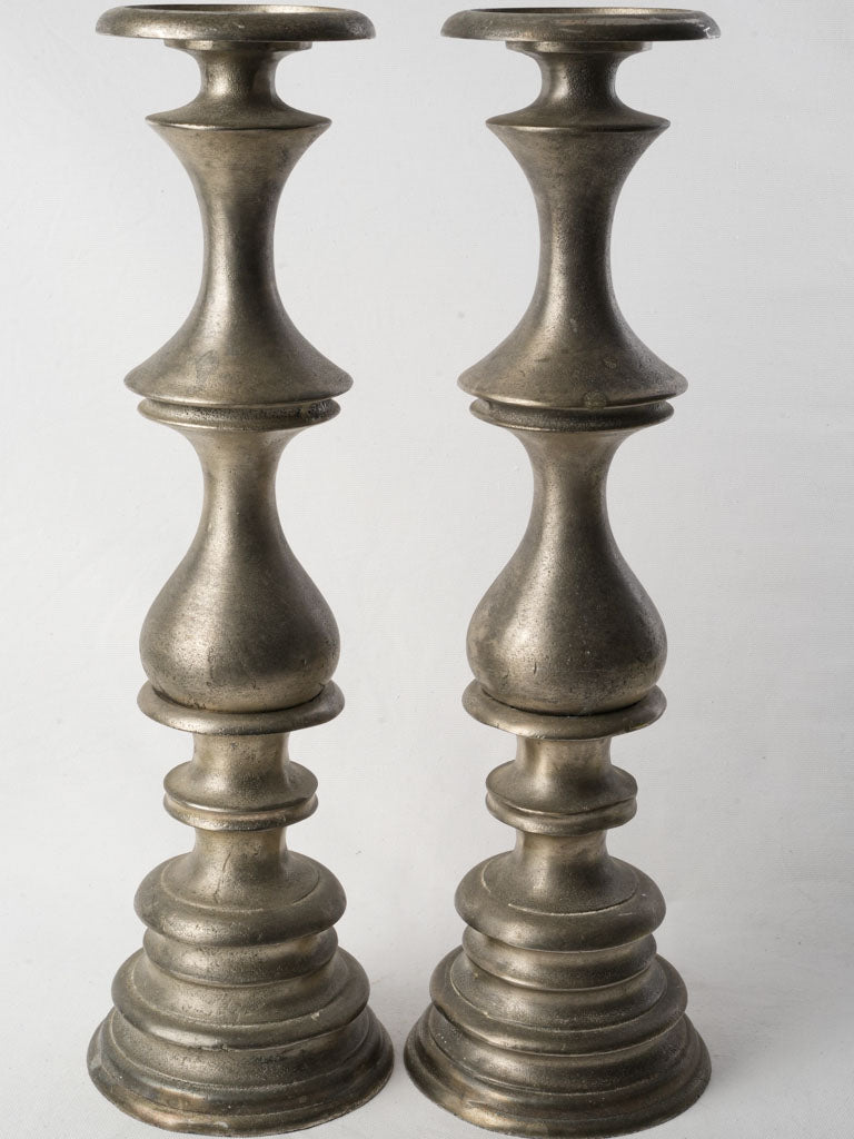 Sculptural Pair Of 19th-Century French Metal Candlesticks - 22½"