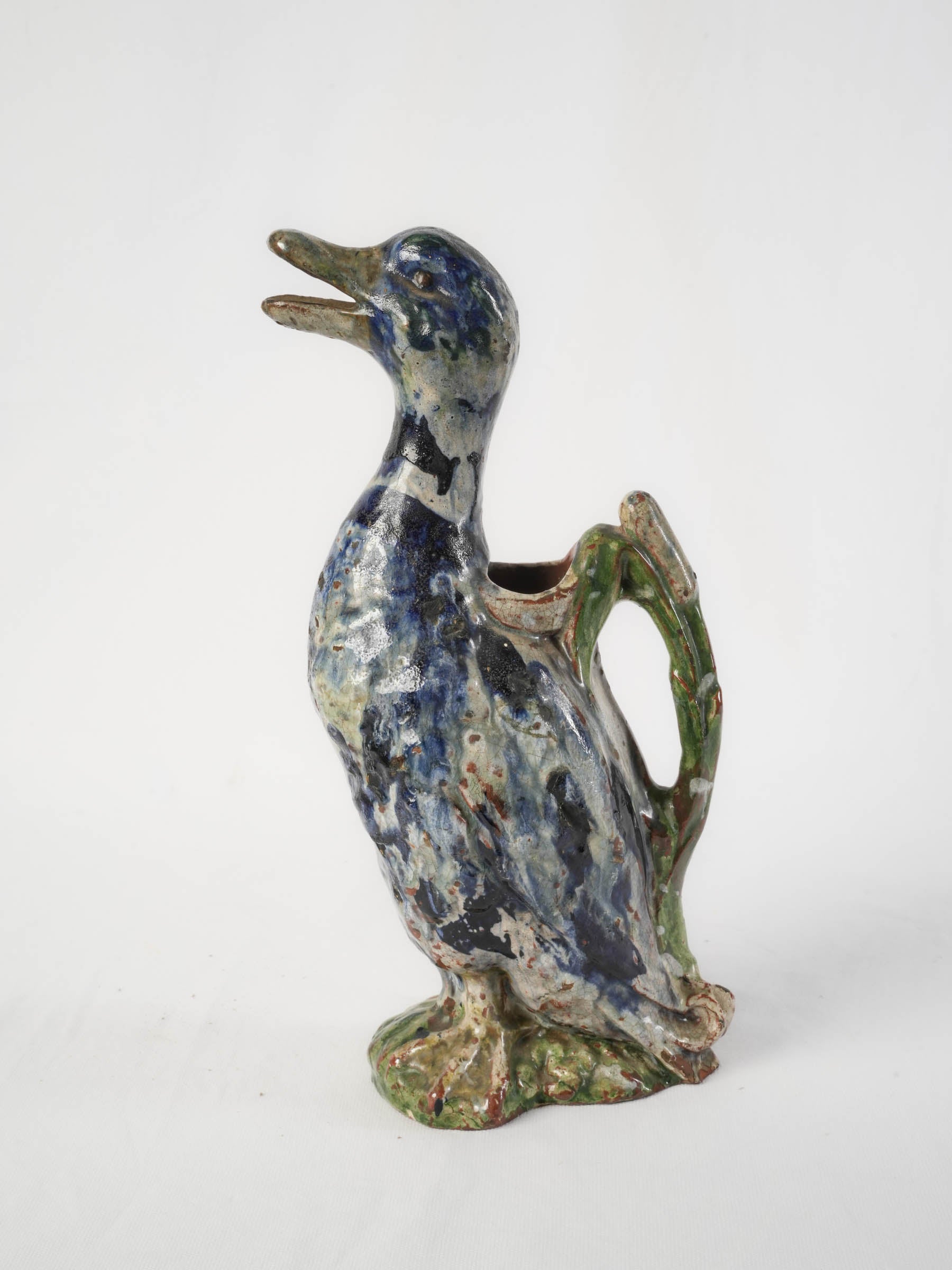 Cobalt glazed decorative pitcher