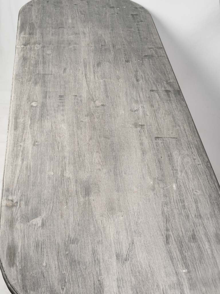 Glossy dark brown patina table