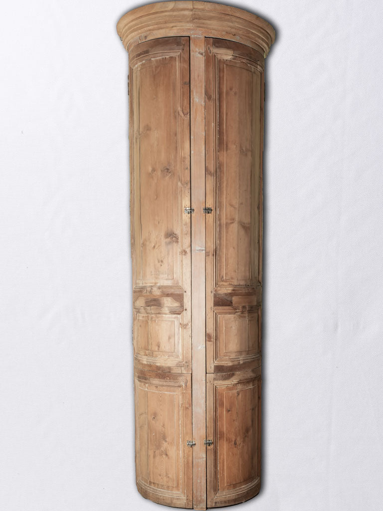 Antique French demilune column cupboard from a château106¼"
