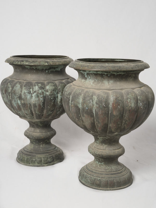 Nineteenth-century French dark bronze Medici urns