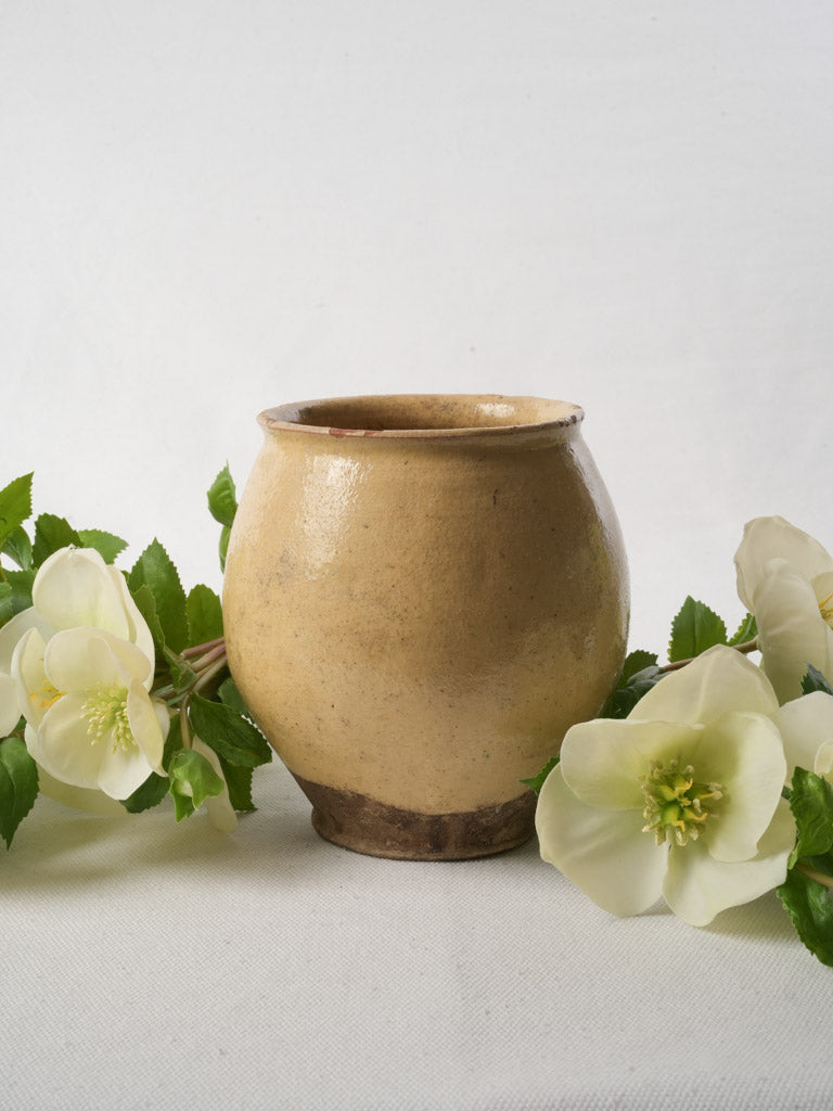 Small Early 19th-Century French Terracotta Round Pot - 5½"