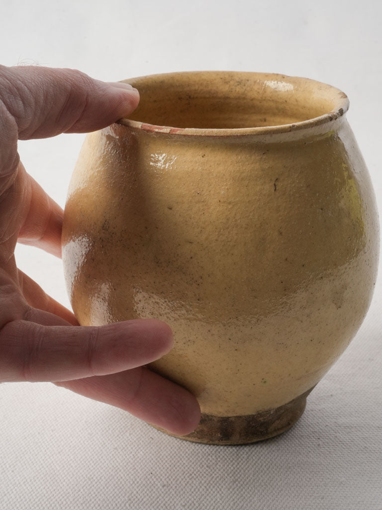 Small Early 19th-Century French Terracotta Round Pot - 5½"