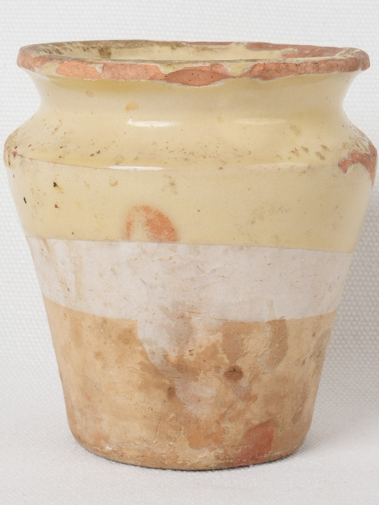 Rustic French Small Yellow Glazed Vase