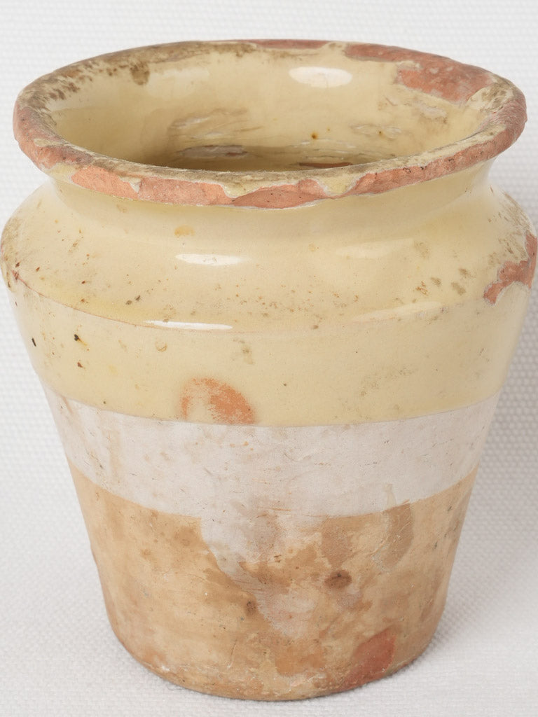 Provencal Tiny Pale Yellow Glazed Pot