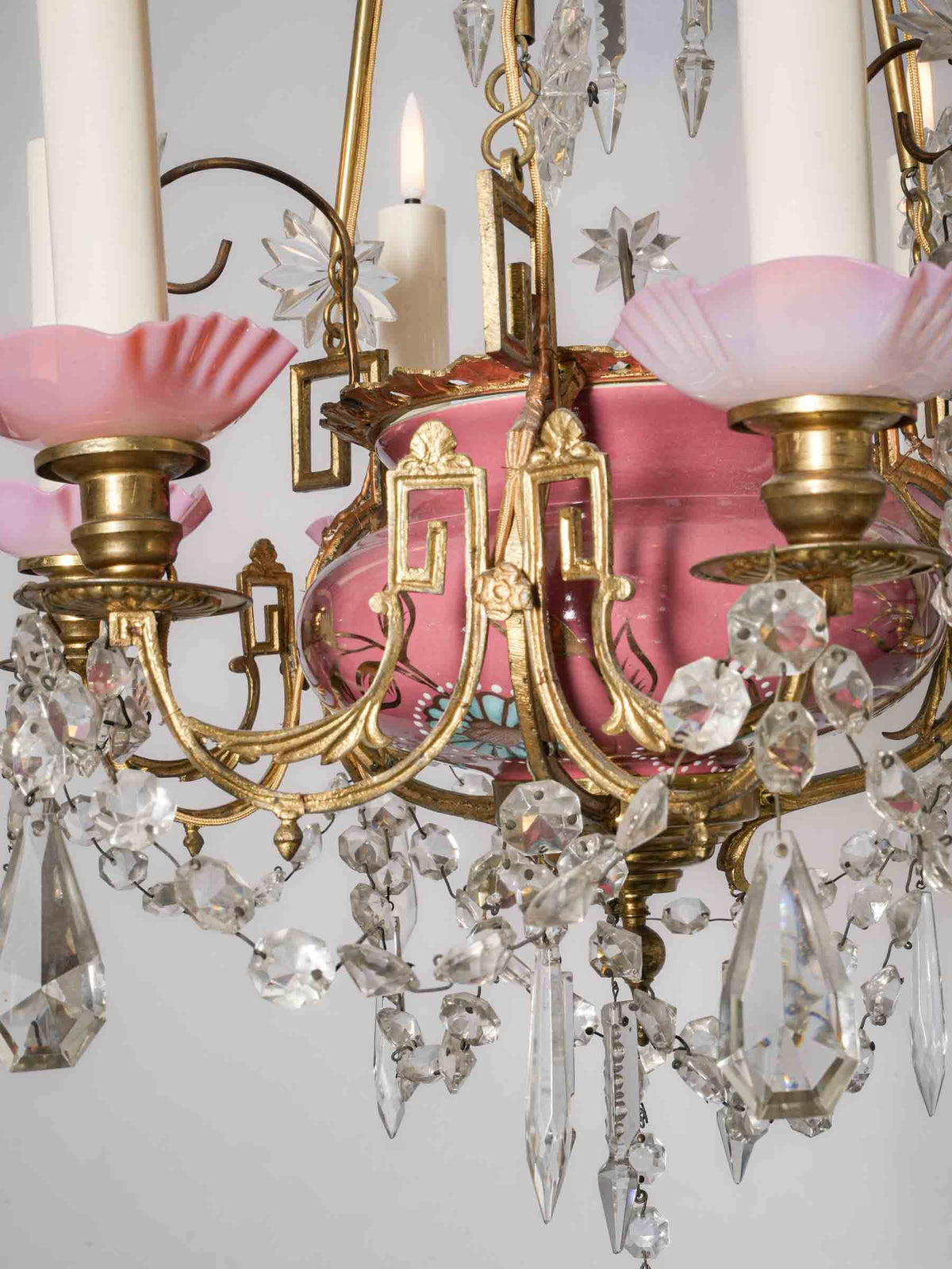 Exuberant French Napoleon III-Style Six-Light Chandelier - 43¼" x 19¾"