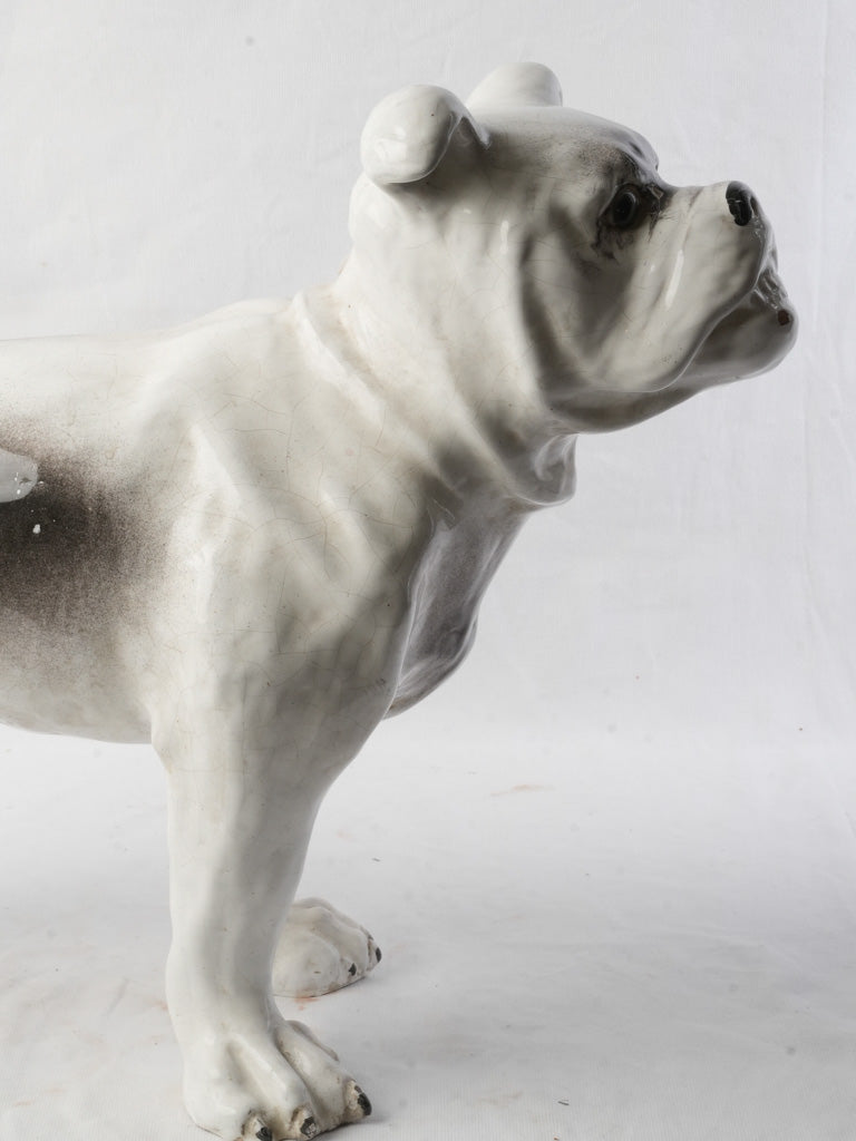 Expressive sulfur-eyed bulldog figure