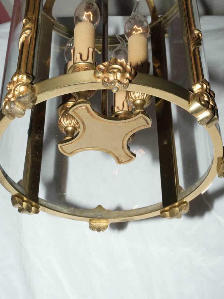 Elegant gilt bronze ceiling fixture