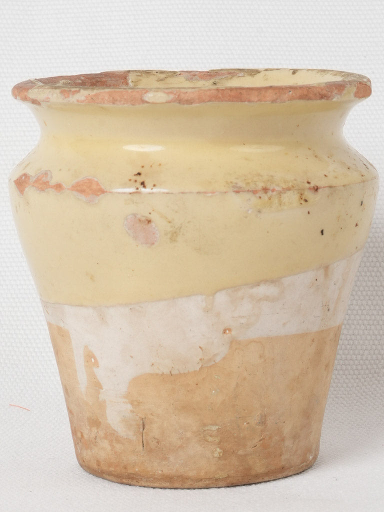 Antique French Terracotta Yellow Glazed Pot
