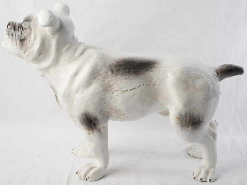 Charcoal-accented earthenware canine model
